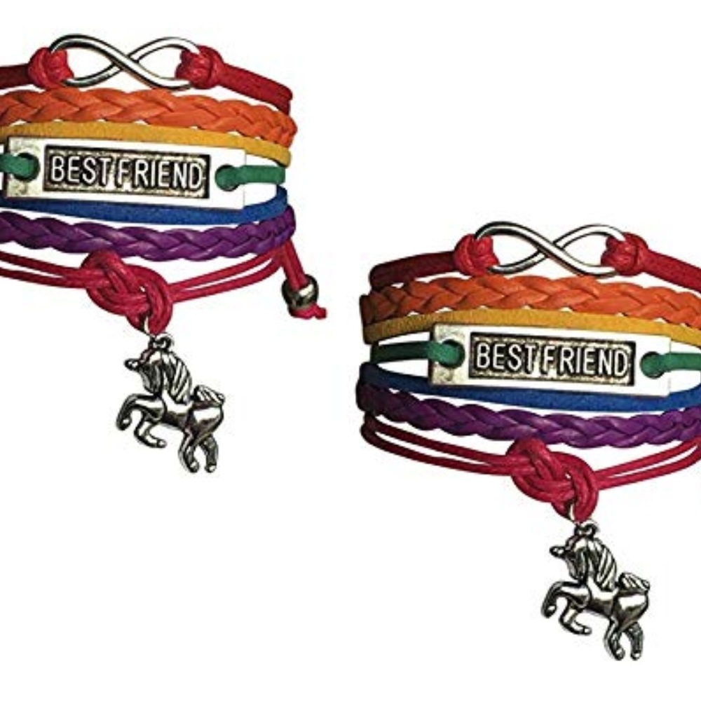 Unicorn Friendship Rainbow Charm Bracelet Jewelry